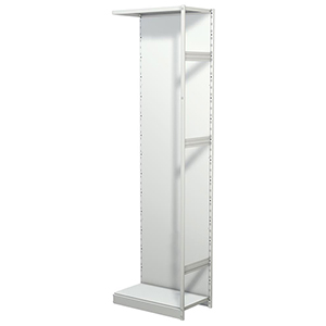 Aktenregal, Büroregal - Steckregal mit Rückwand, ohne Böden, Anbaufeld, BxTxH 750x400x2600 mm, lichtgrau