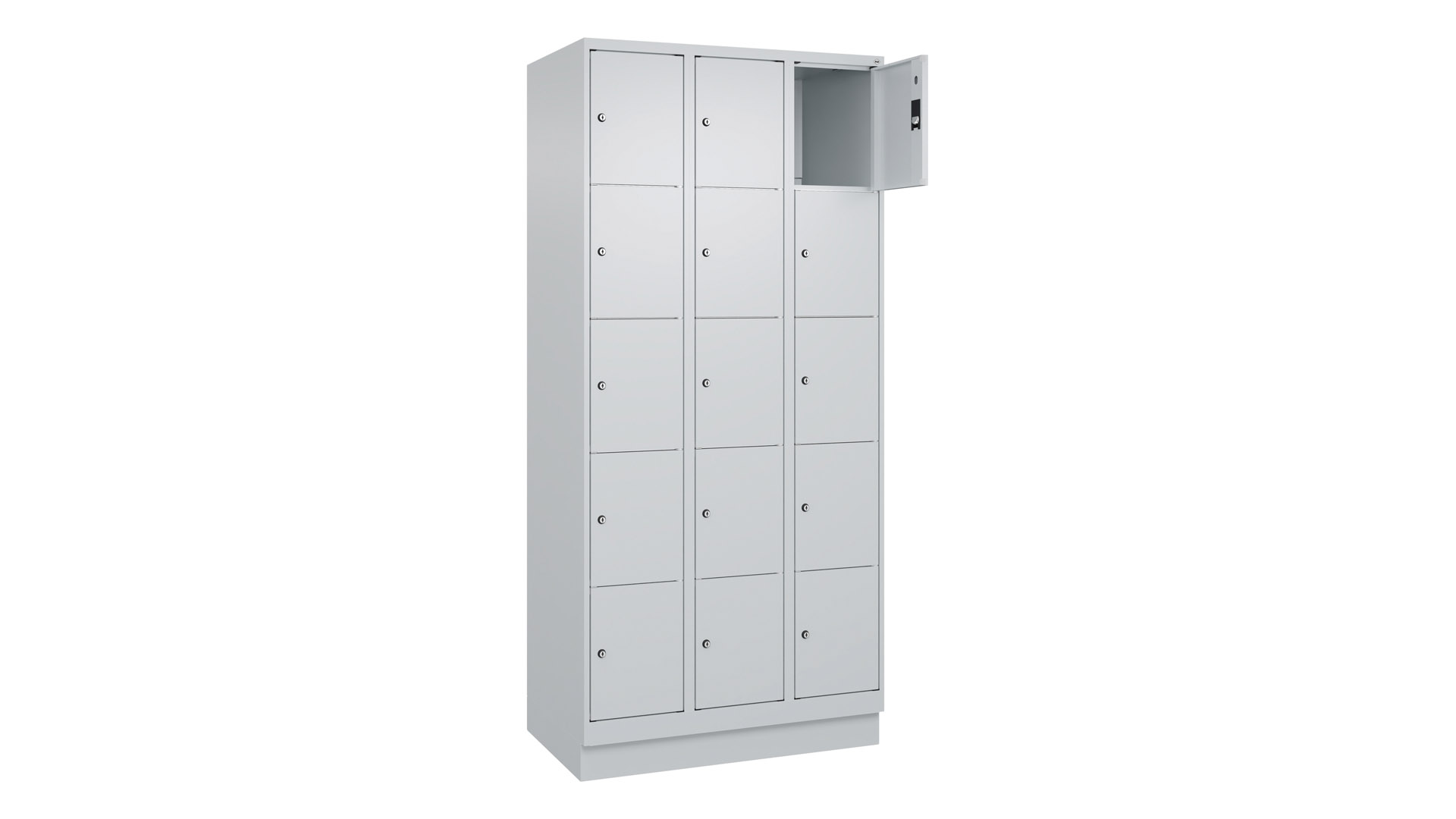 Fächerschrank, Breite 90 cm, Höhe 195 cm, Tiefe 50 cm, 15 Fächer