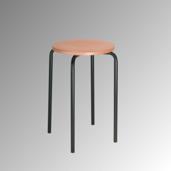Hocker - Stapelhocker - Sitzhöhe 580 mm - Buche - Stahlrohrgestell schwarz