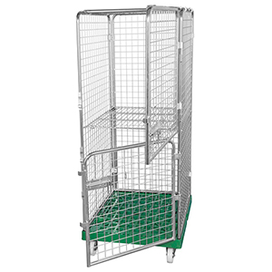 Rollbox mit Drahtgitterwänden