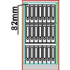 Feuergeschützter Stahlschrank, Sicherheitsstufe S1, BxTxH 650x500x1226 mm, Volumen 256 l, 3 Böden, RAL 7035 lichtgrau