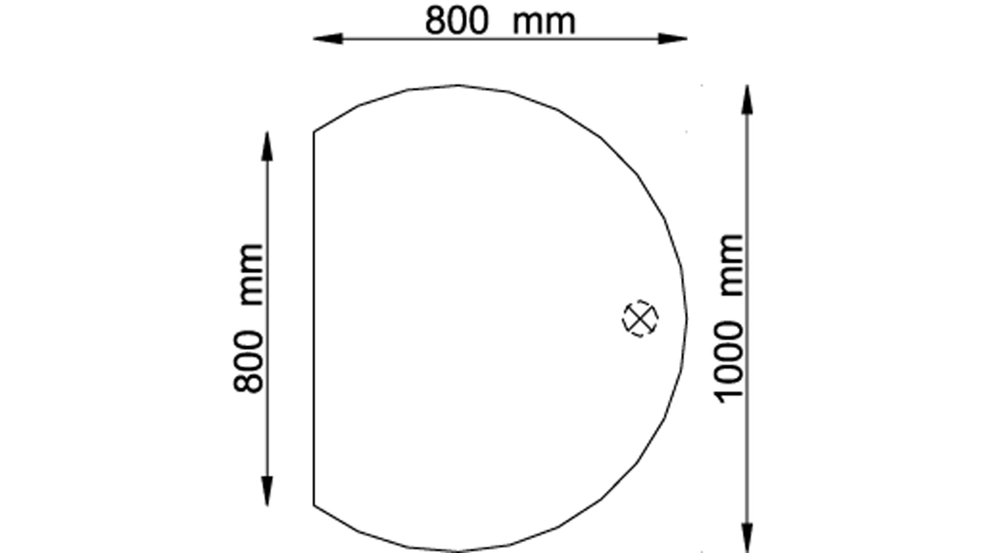 Anbautisch, rund, BxTxH 1000x800x685-810 mm, Platte eiche , Stützfuß silber