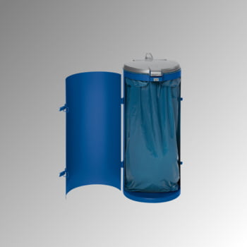 Abfallbehälter - verschließbare Tür (DxH) 450x900 mm - Inh. 120 l - Farbe blau