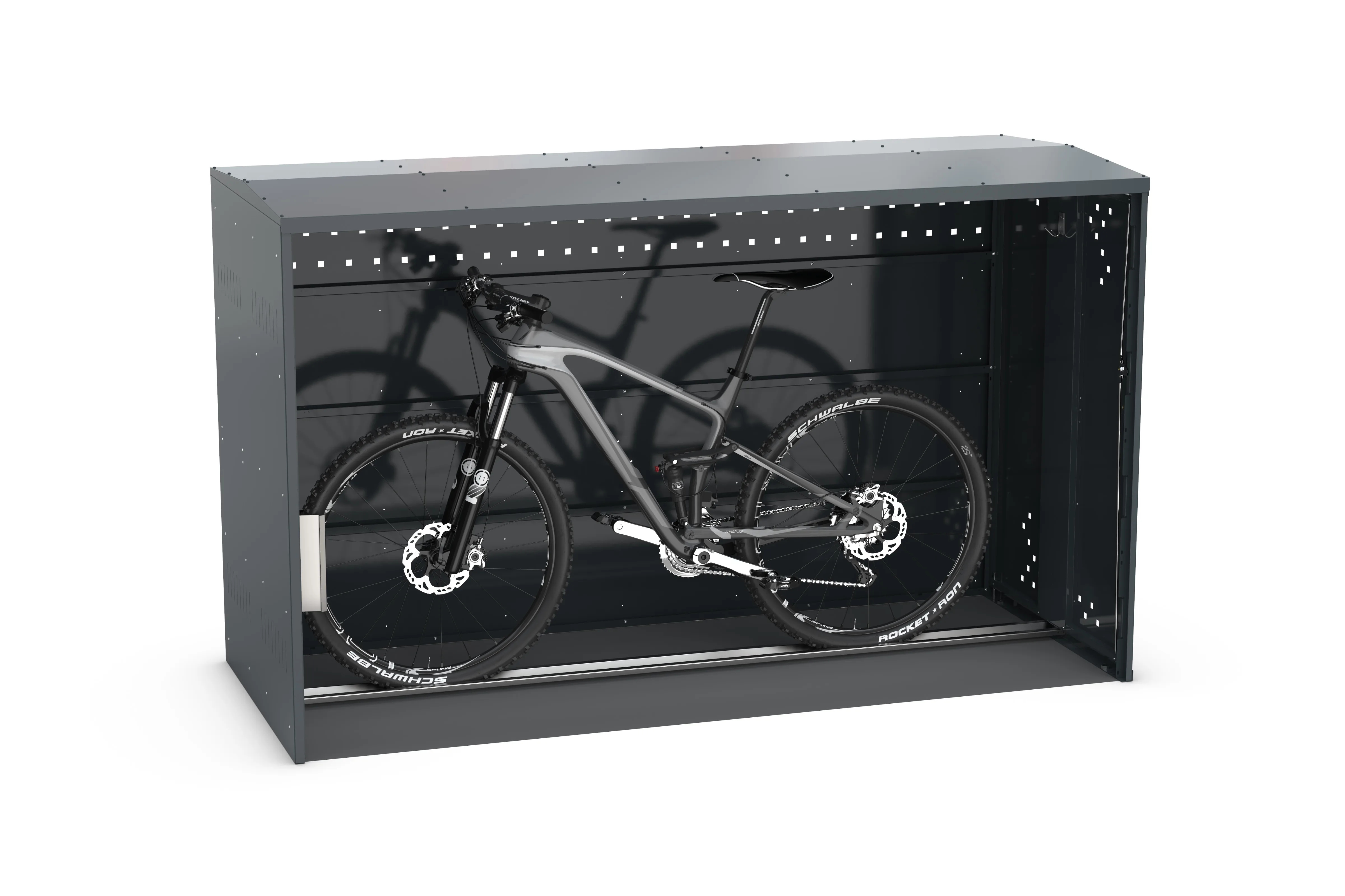 Fahrradbox, BxTxH 850x2050x1250 mm, RAL 7016