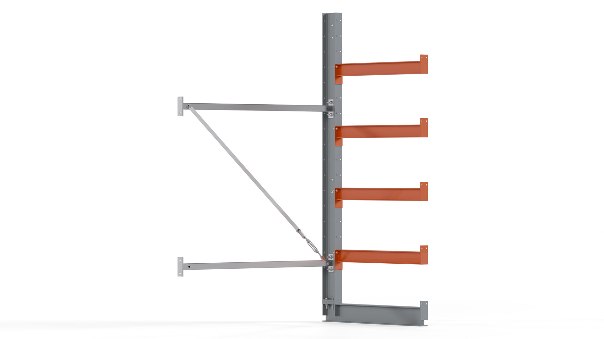 Kragarmregal KARL basic - Anbaufeld - Breite: 100 cm - Höhe: 200 cm - Tiefe: 92 cm - Traglast je Arm: 550 kg - einseitig