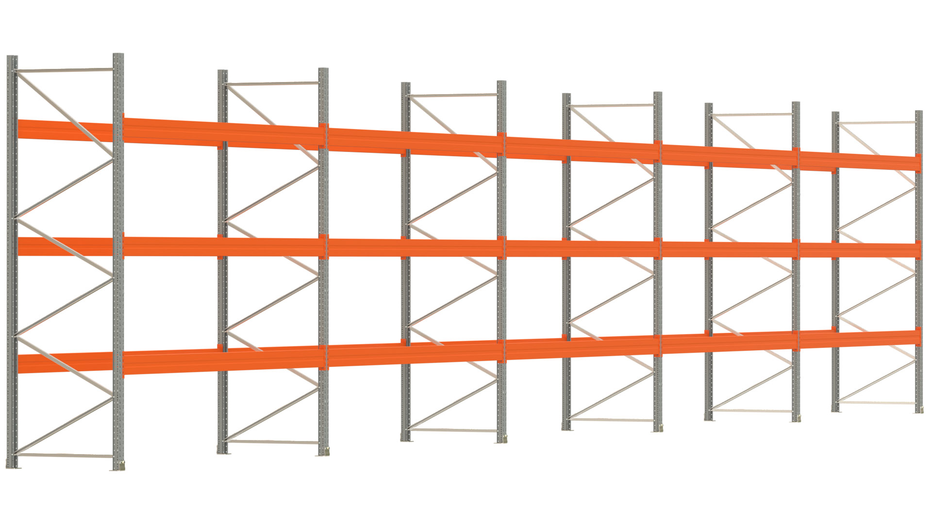 Palettenregal ARTUS - Breite 1851 cm - Höhe 350 cm - Tiefe 110 cm - Fachlast 3000 kg - 80 Palettenstellplätze