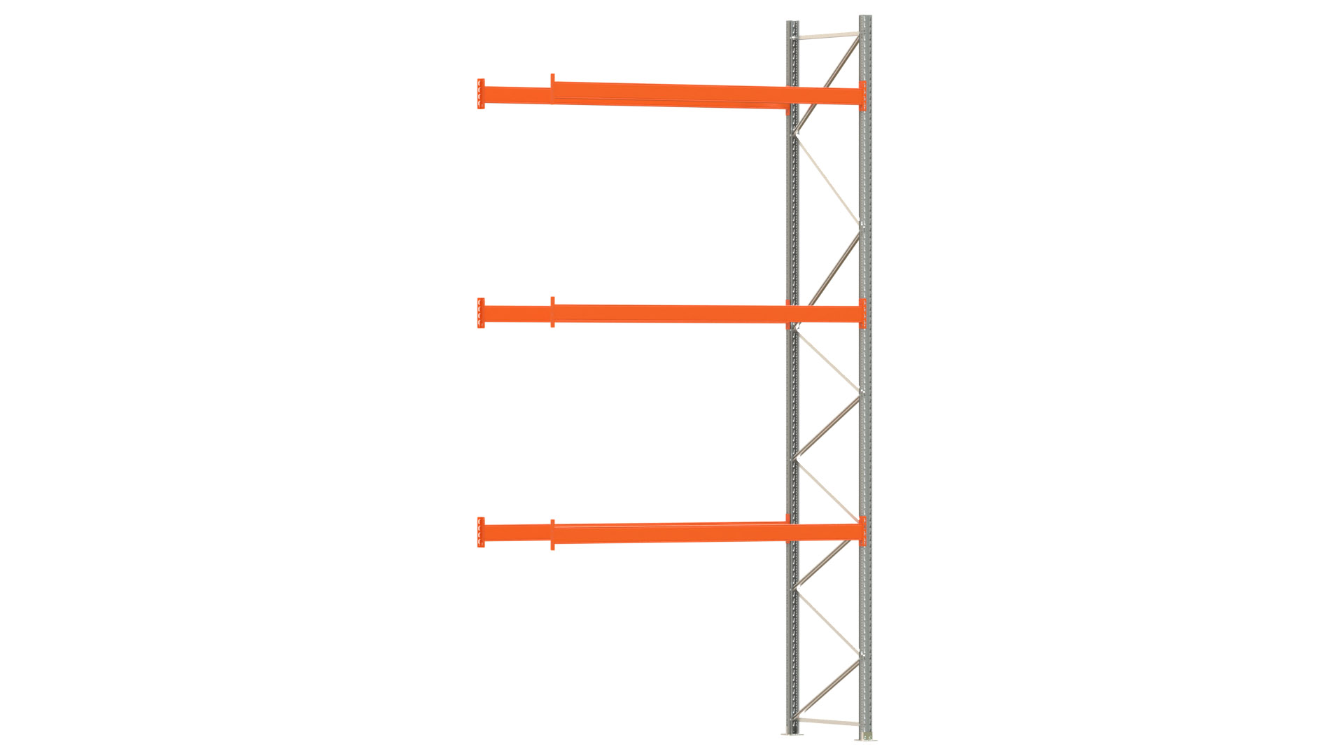 Palettenregal ARTUS - Anbaufeld - Breite 278,5 cm - Höhe 550 cm - Tiefe 110 cm - 3 Träger Ebenen
