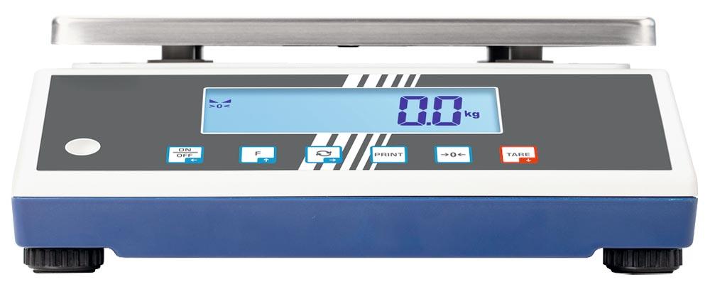 Tischwaage, BxTxH 322x267x91 mm, Edelstahl- Wägeplatte eckig 252x225 mm, Wägebereich 8 kg, Wägeschritte 0,1 g