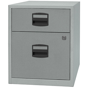 Rollcontainer, BxTxH 413x400x528 mm, 1 Schubladen, 1 Hängeregistratur, silber