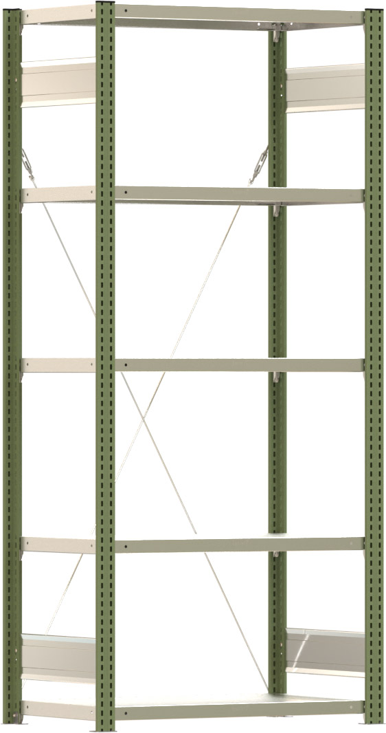 Fachbodenregal BERT - Breite: 87,5 cm - Tiefe: 50 cm - Höhe: 200 cm - 5 Böden - Grundregal