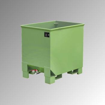 Spänebehälter, Spänebox, Spänekasten - 3-fach stapelbar - Volumen 300 l - Traglast 500 kg - 795 x 840 x 620 mm (HxBxT) - resedagrün
