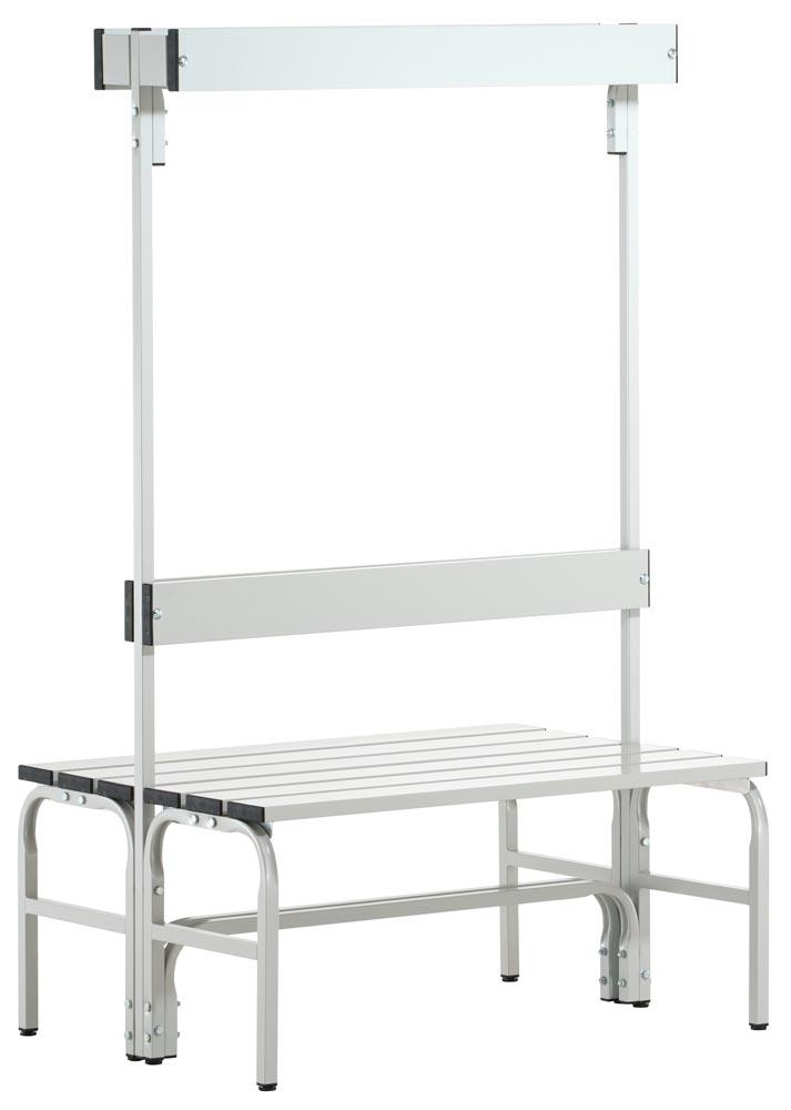 Garderobenbank, doppelseitig, Breite 101,5 cm, Höhe 165 cm, Tiefe 72,5 cm