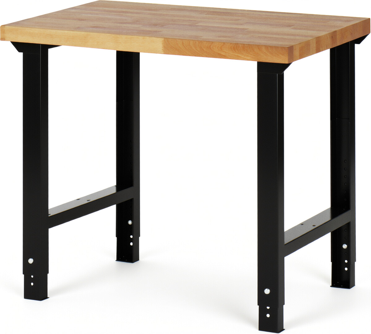 RAU Werkbank schwarz - Breite 100 cm - Tiefe 70 cm - Höhe 114 cm - Buche-Massiv Arbeitsplatte 40 mm