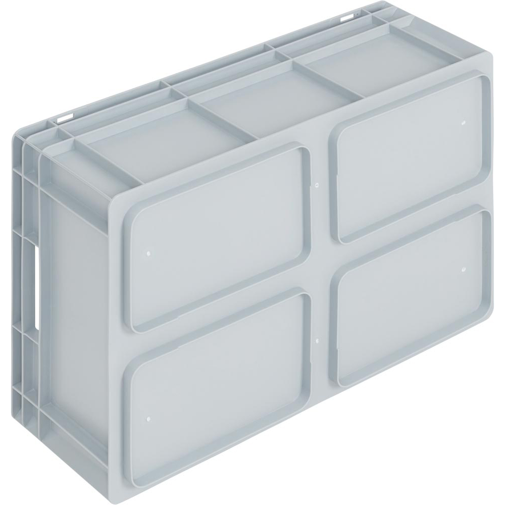 Euronormbehälter, BxTxH 600x400x220 mm,Systemverbundboden, Farbe grau