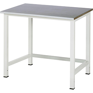 Werktisch, Unterbau 45x45 mm, Platte mit Stahlblechbelag, BxTxH 1000x800x825 mm
