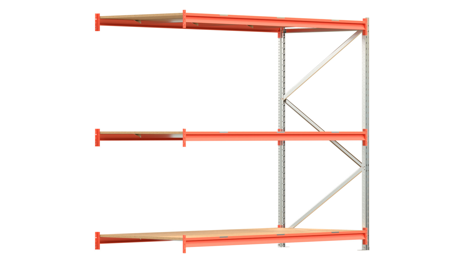 Weitspannregal EMMA - Höhe: 200 cm - Fachbreite: 225 cm - Tiefe: 100 cm - Anbaufeld