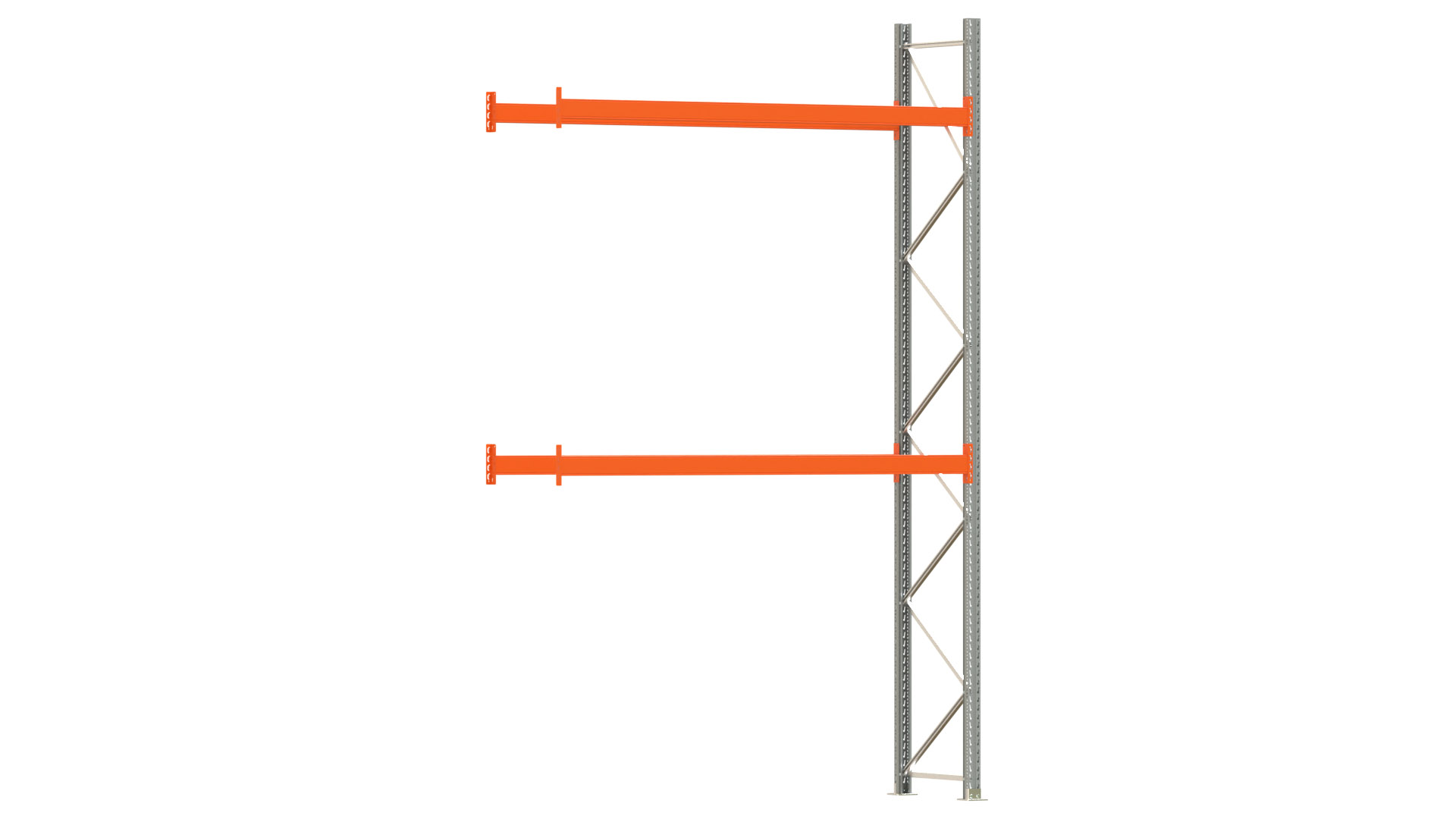 Palettenregal ARTUS - Anbaufeld - Breite 278,5 cm - Höhe 450 cm - Tiefe 80 cm - 2 Träger Ebenen