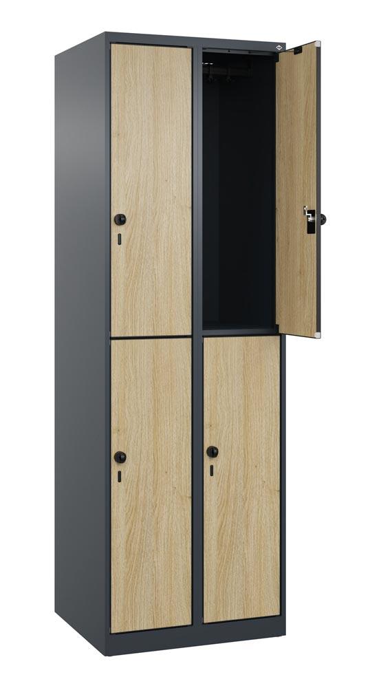 Fächerschrank, doppelstöckig, bodenstehend