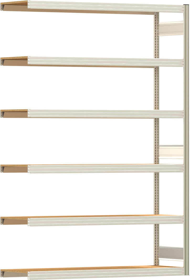 Fachbodenregal BERT - Breite: 169,5 cm - Tiefe: 50 cm - Höhe: 250 cm - 6 Böden - Anbauregal