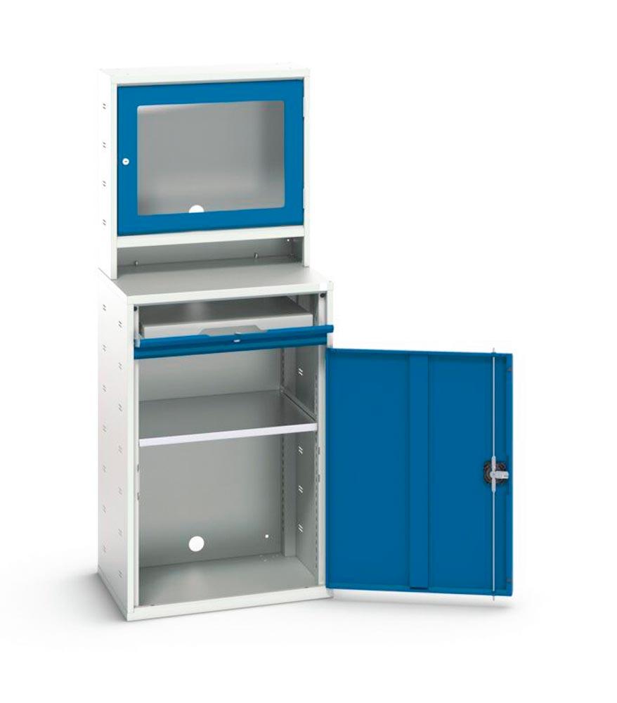 Computerschrank mit Bildschirmfach und Tablar