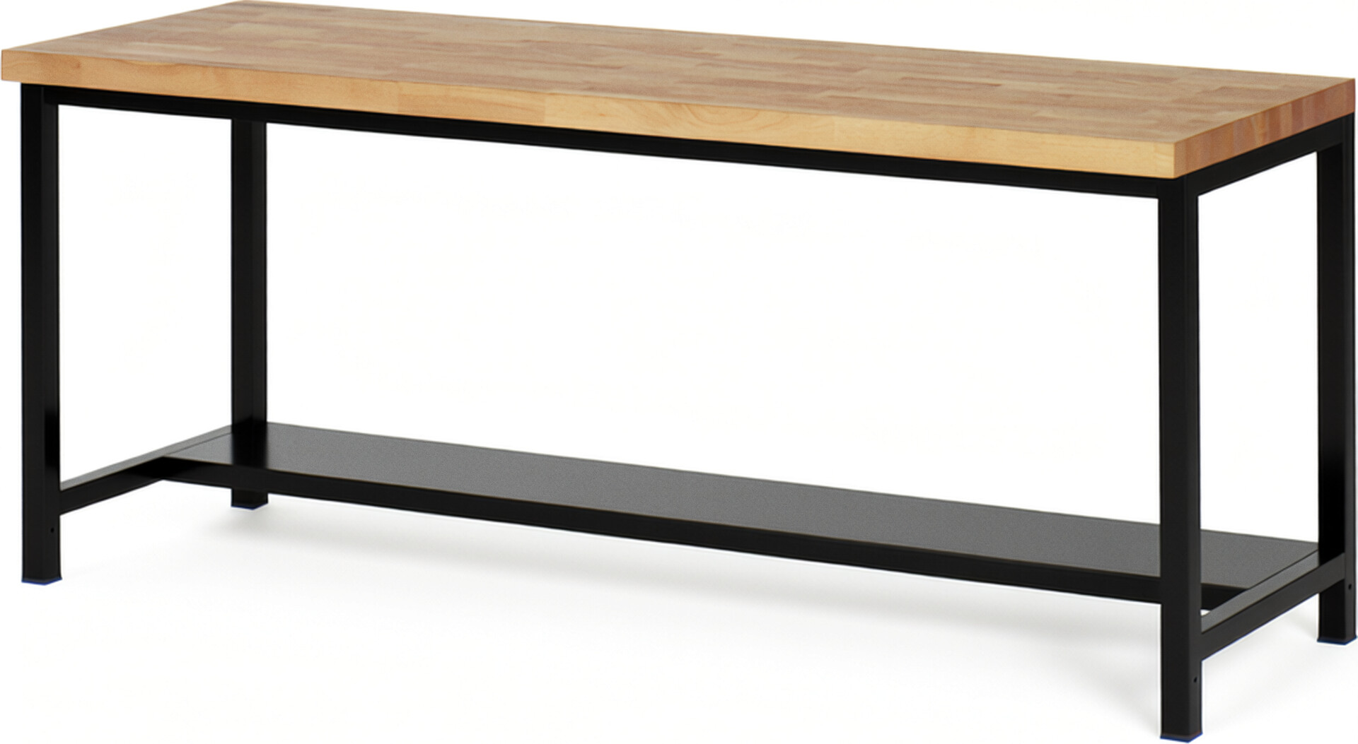 Werkbank Modell 8000 schwarz, BxTxH 2000x700x840 mm,  Buche-Massiv Arbeitsplatte 40 mm