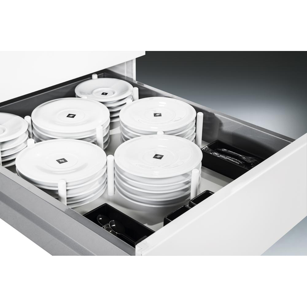 Kühlschrank-Caddy, BxTxH 500x600x1157mm, Abfallsammler (1x18l, 2x8,5l)RAL9016