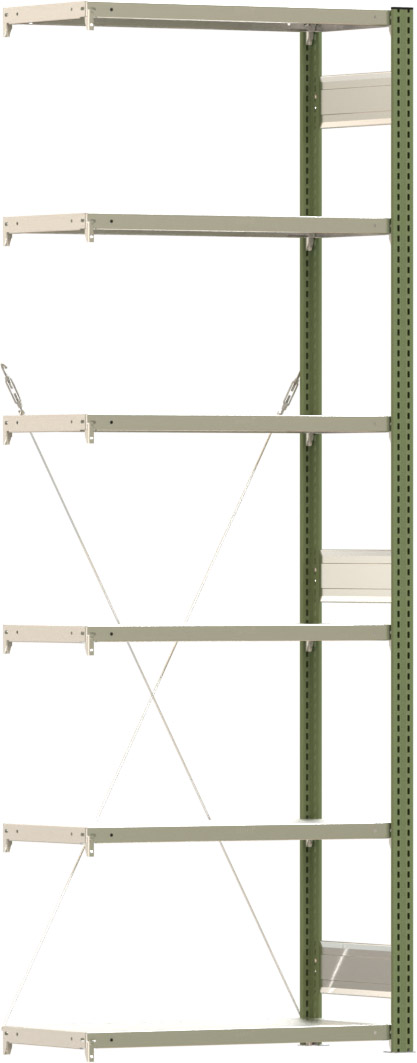 Fachbodenregal BERT - Breite: 87,5 cm - Tiefe: 40 cm - Höhe: 250 cm - 6 Böden - Anbauregal