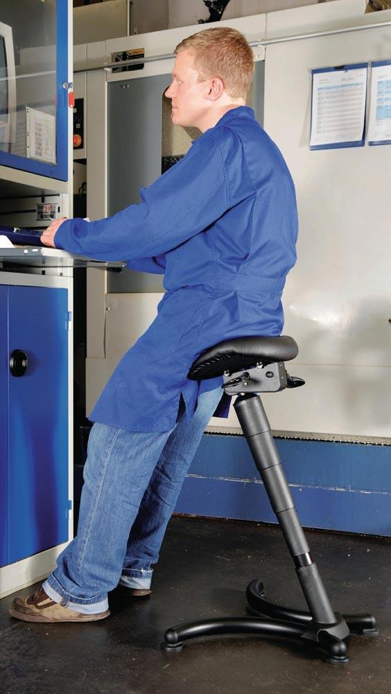 Stehhilfe PU-Schaum Sitzhöhenverstellung 630-840 mm Stahlrohr schwarz