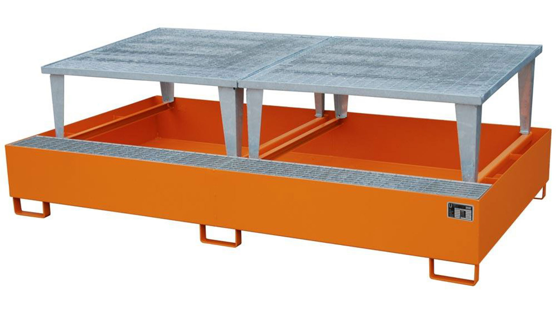 Auffangwanne für 2 x IBC - 2 x Abfüllaufsatz - gelborange