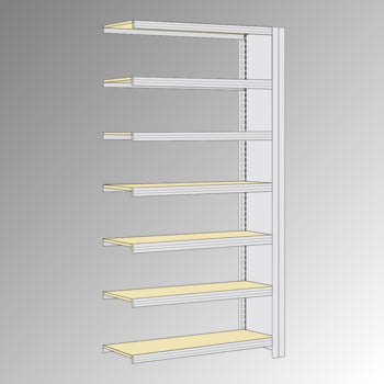 Aktenregal mit Holzböden, Büroregal - Seitenwände - 6 Ebenen - 250 kg - 2.075 x 875 x 300 mm (HxBxT) - Anbauregal - verzinkt