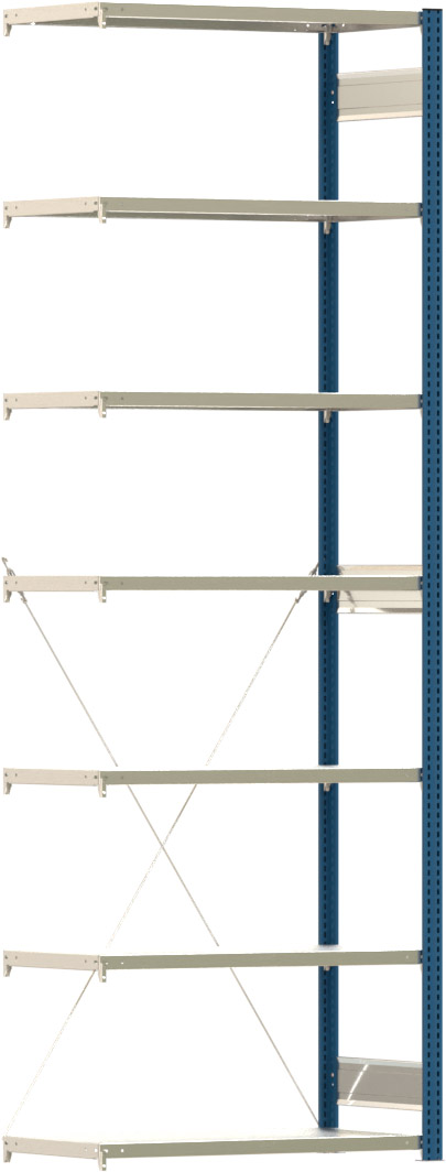 Fachbodenregal BERT - Breite: 100,5 cm - Tiefe: 50 cm - Höhe: 300 cm - 7 Böden - Anbauregal