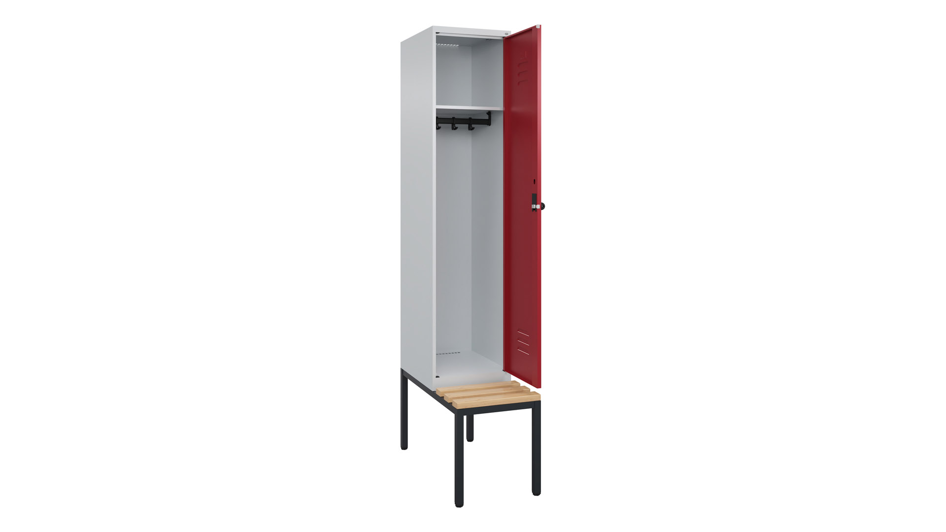 Spind - Garderobenschrank, Breite 40 cm, Höhe 212 cm, Tiefe 50 cm, 1 Abteile