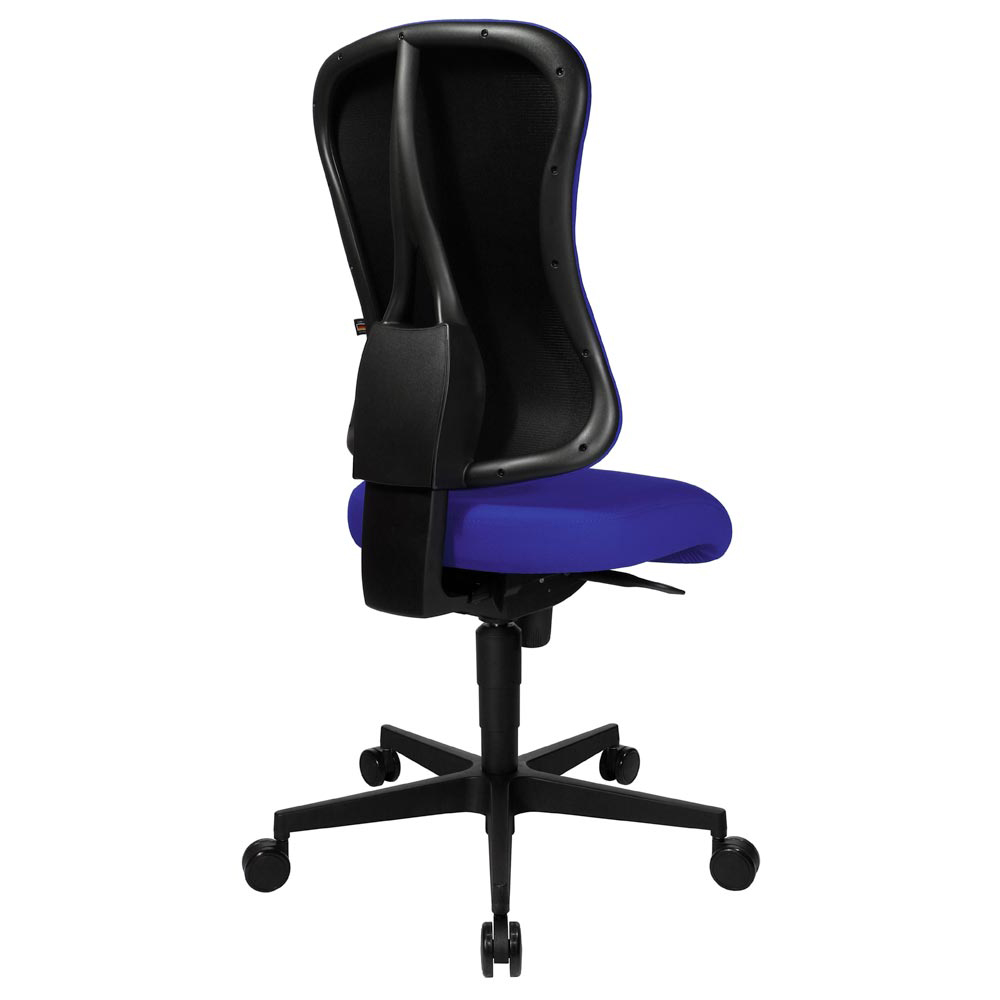 Bürostuhl, Schreibtischstuhl, Drehstuhl, Sitz-BxTxH 500x480x420-550 mm, Lehnenh. 600 mm, Synchronm., Muldensitz mit Federkissen, royalblau