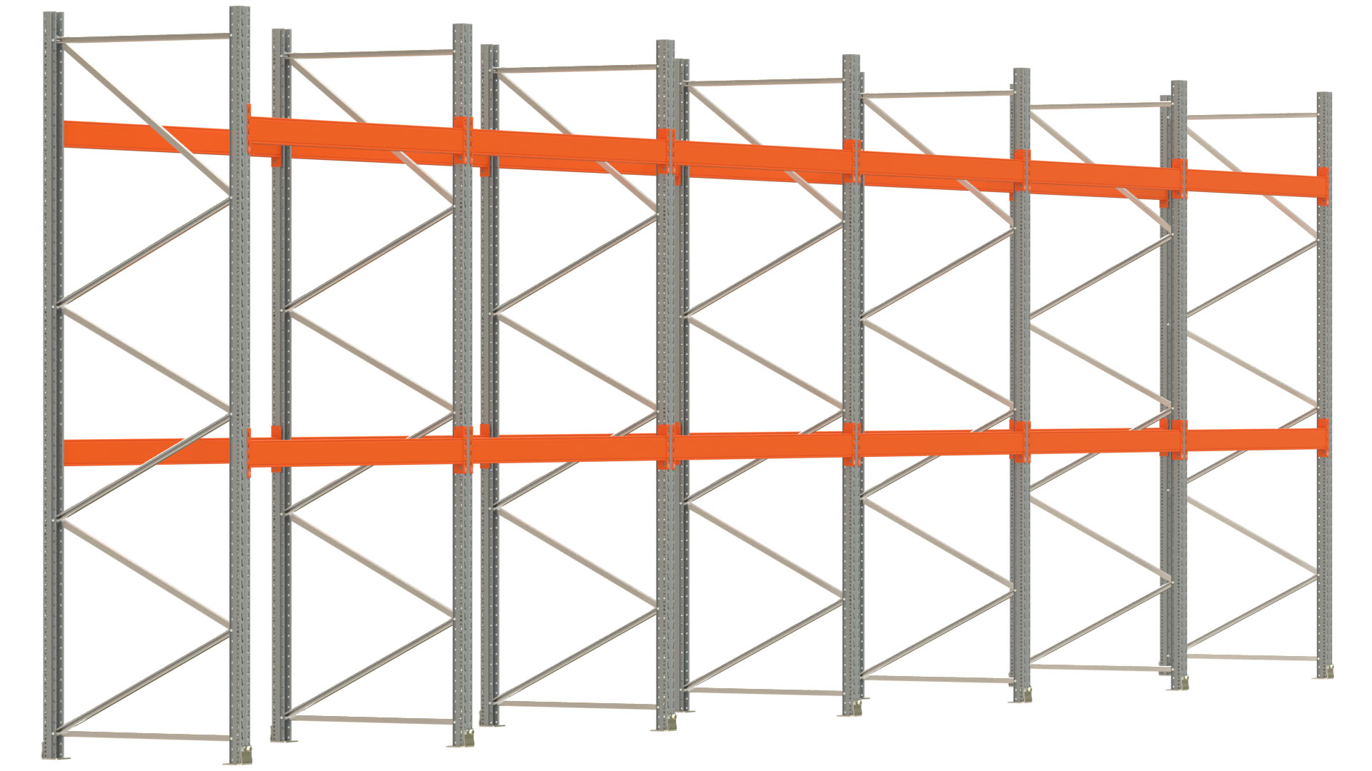 Palettenregal ARTUS - Breite 1199,5 cm - Höhe 350 cm - Tiefe 110 cm - Fachlast 2000 kg - 36 Palettenstellplätze