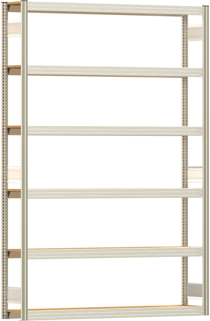 Fachbodenregal BERT - Breite: 169,5 cm - Tiefe: 30 cm - Höhe: 250 cm - 6 Böden - Grundregal
