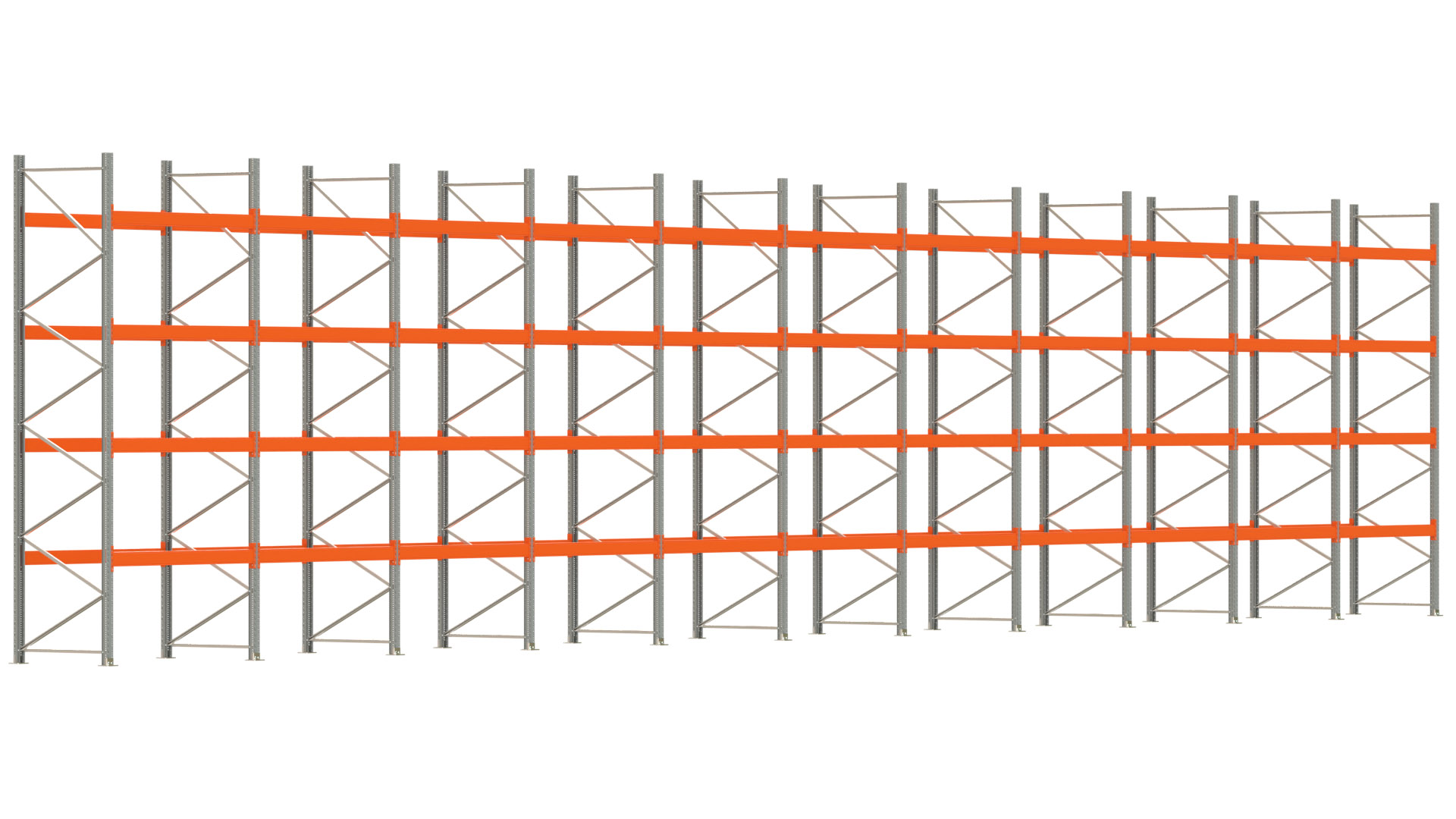 Palettenregal ARTUS - Breite 2192 cm - Höhe 450 cm - Tiefe 110 cm - Fachlast 2000 kg - 110 Palettenstellplätze