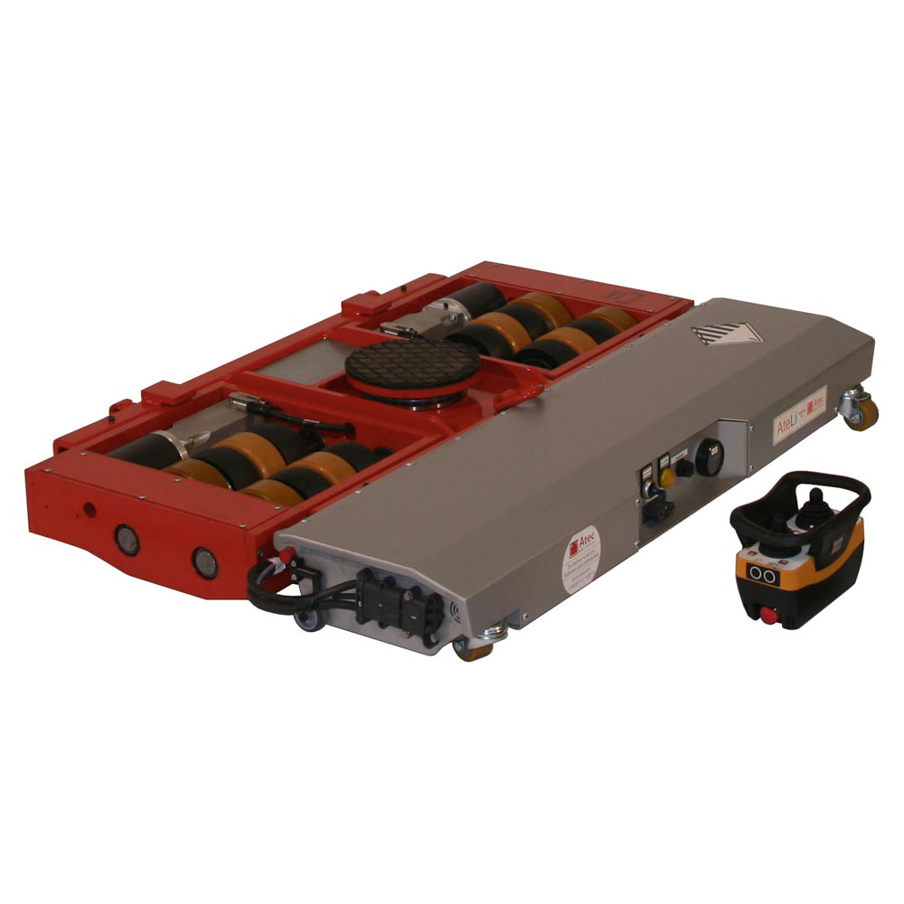 Fahrwerk, elektrisch angetrieben, Traglast 15.000 kg, BxLxH 860x1200x180 mm, Auflagefläche Kassette Durchm. 215 mm, inkl. Ladegerät und Fernsteuerung