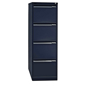 Hängeregisterschrank, BxTxH 413x622x1321 mm, einbahnig, 4 Schubladen, Griffleiste, schwarz