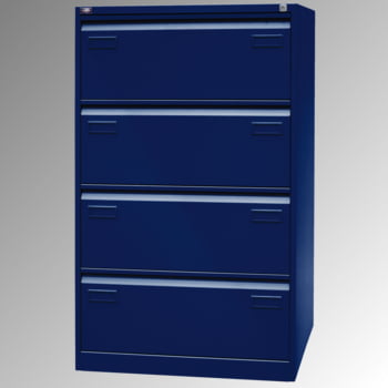 Bisley Light Hängeregistraturschrank - 4 Schubladen - doppelbahnig - Farbe blau