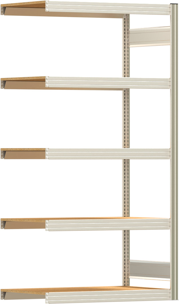 Fachbodenregal BERT - Breite: 100,5 cm - Tiefe: 60 cm - Höhe: 200 cm - 5 Böden - Anbauregal