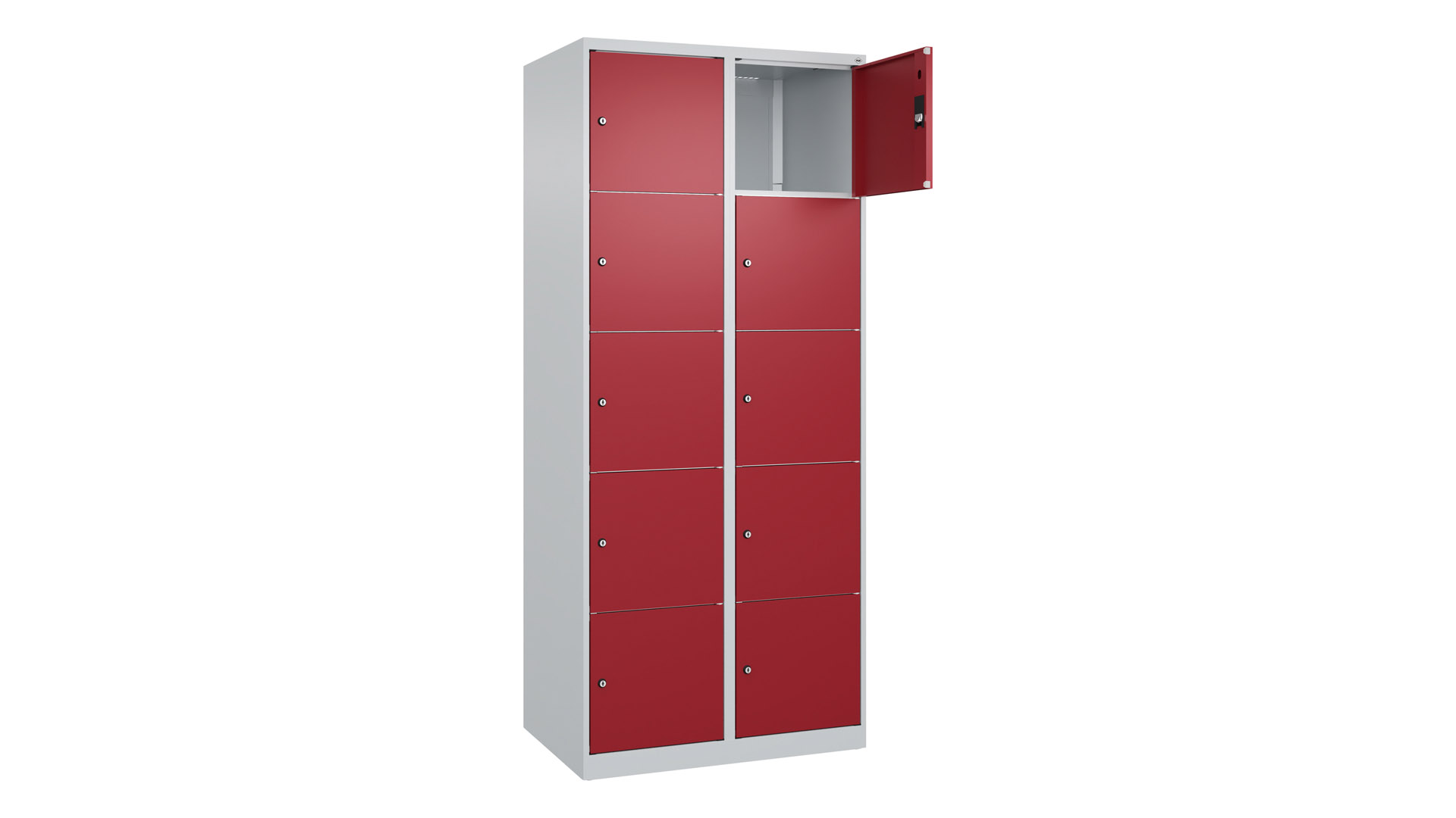 Fächerschrank, Breite 80 cm, Höhe 185 cm, Tiefe 50 cm, 10 Fächer