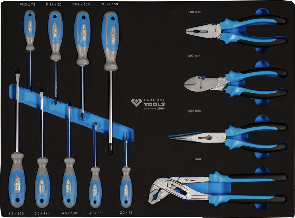 Werkstattwagen, 7 Schubladen und 207 Premium-Werkzeuge, BxTxH 770x470x975 mm, blau