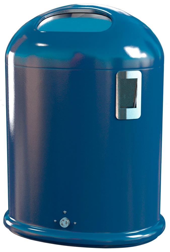 Ovaler Abfallbehälter mit Federklappe mit Ascher