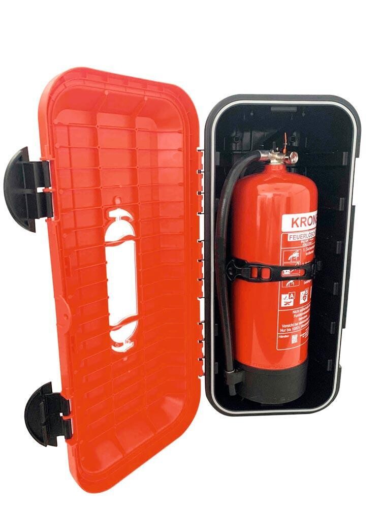 Kunststoff-Box  für Feuerlöscher 6-9 kg, L xBxH 334 x 252 x 724 mm Für LKW-Anbringung geeignet. Nutzung im Innen- und Außenbereich