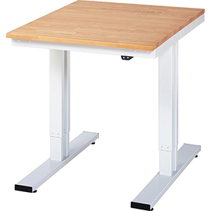 Elektrisch höhenverstellbarer Arbeitstisch, Platte Buche 25 mm, BxTxH 750x1000x720-1120 mm, RAL 7035, Flächenlast 150 kg