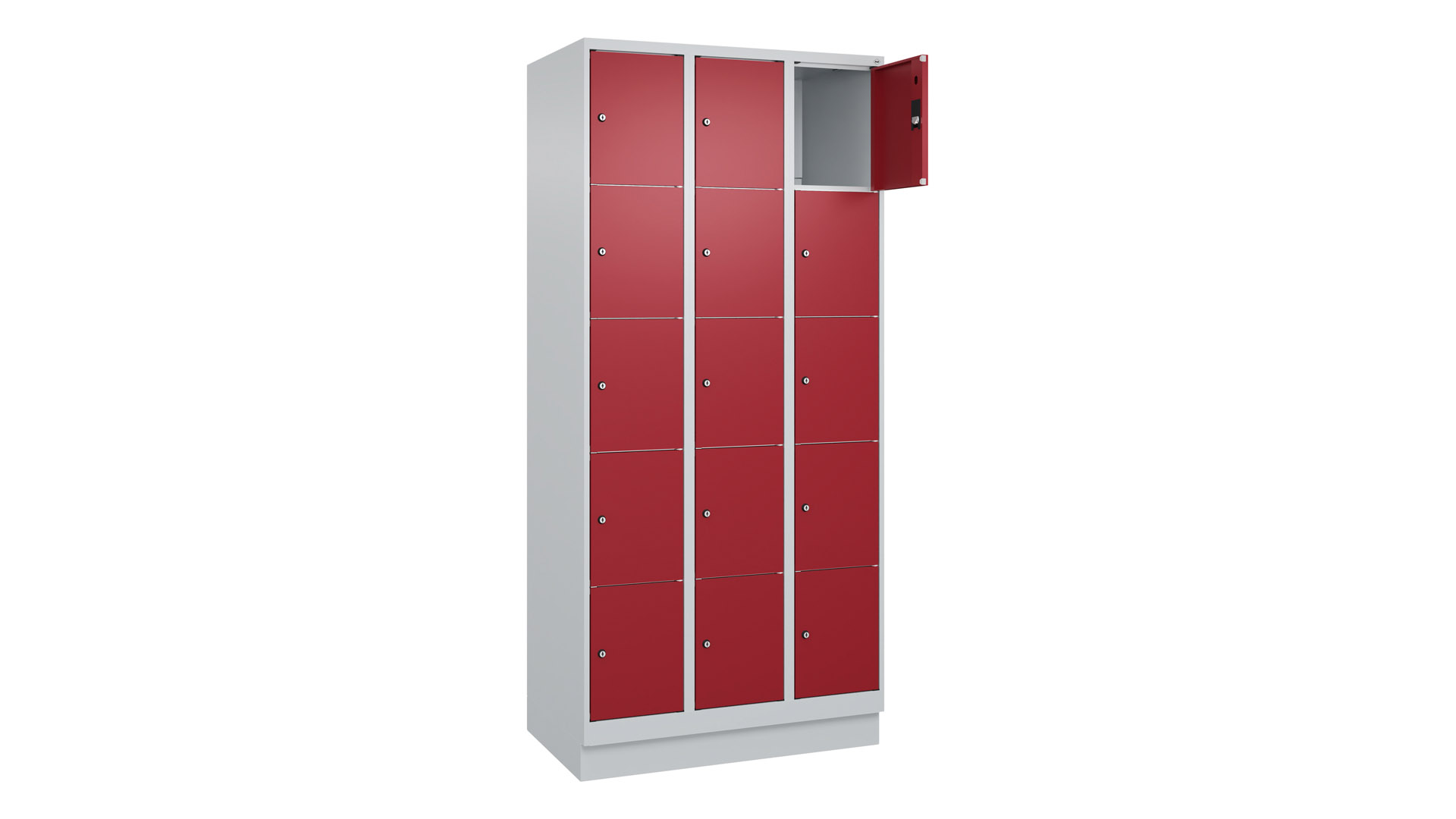 Fächerschrank, Breite 90 cm, Höhe 195 cm, Tiefe 50 cm, 15 Fächer