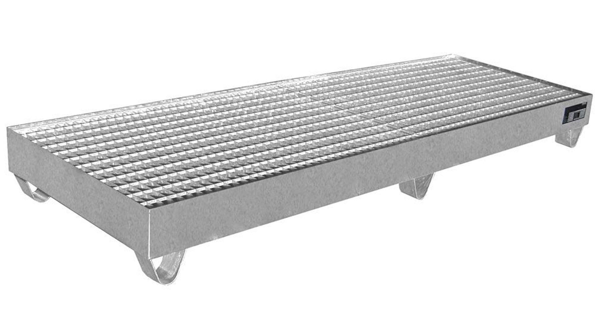 Gitterrost, verzinkt, für Edelstahl Auffangwanne BxTxH 800x800x465 mm