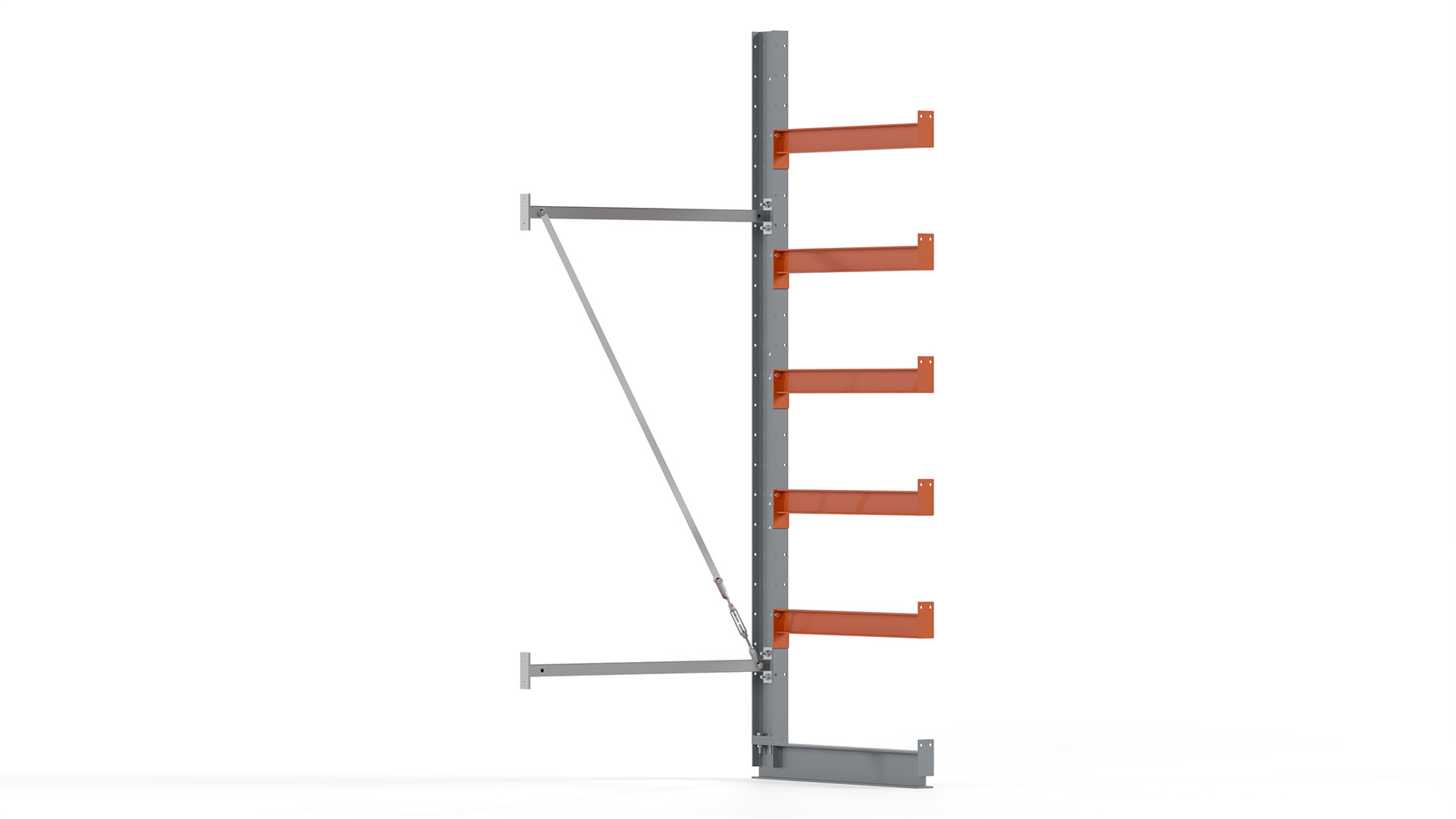Kragarmregal KARL basic - Anbaufeld - Breite: 100 cm - Höhe: 250 cm - Tiefe: 92 cm - Traglast je Arm: 550 kg - einseitig