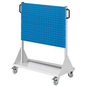 Lochplatte, Werkstattwagen mit 2 Lochplatten je Seite, BxTxH 1000x500x1230 mm, RAL 7035/5010