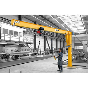 Säulenschwenkkran, mit Elektrokettenzug, Traglast 500 kg, Schwenkbereich 360 Grad, Ausladung 4000 mm, Bauhöhe 3610 mm